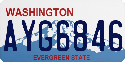 WA license plate AYG6846