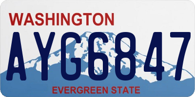 WA license plate AYG6847