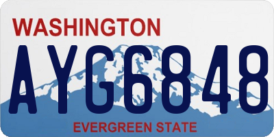 WA license plate AYG6848