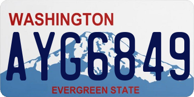 WA license plate AYG6849