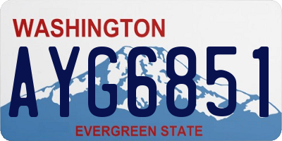WA license plate AYG6851