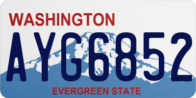 WA license plate AYG6852