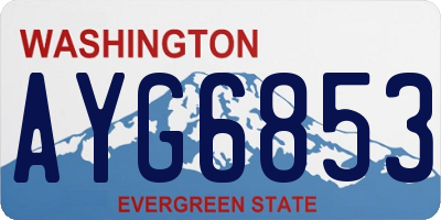 WA license plate AYG6853