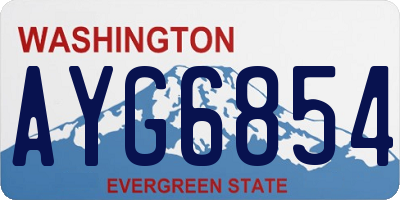 WA license plate AYG6854
