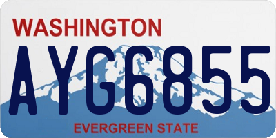 WA license plate AYG6855