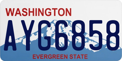 WA license plate AYG6858