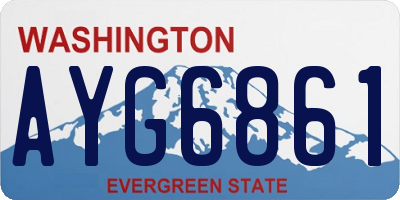 WA license plate AYG6861