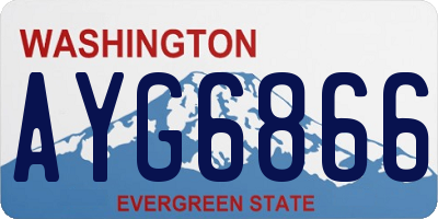 WA license plate AYG6866