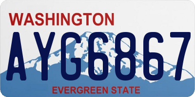 WA license plate AYG6867