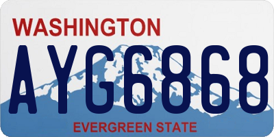 WA license plate AYG6868