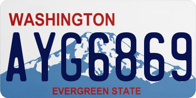WA license plate AYG6869