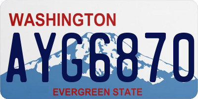 WA license plate AYG6870