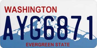 WA license plate AYG6871