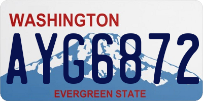WA license plate AYG6872