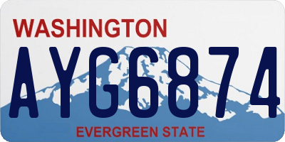 WA license plate AYG6874