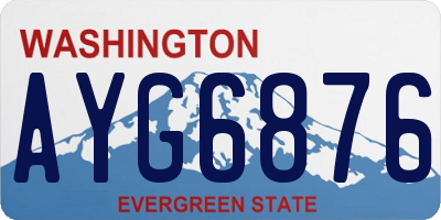 WA license plate AYG6876