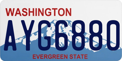 WA license plate AYG6880