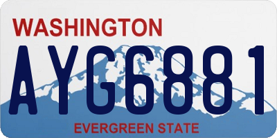 WA license plate AYG6881