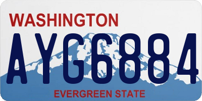 WA license plate AYG6884