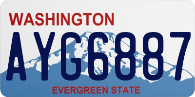 WA license plate AYG6887