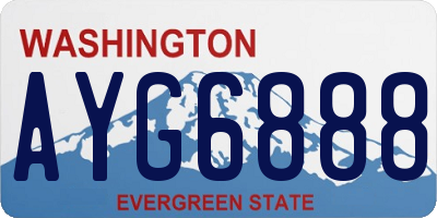 WA license plate AYG6888