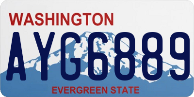 WA license plate AYG6889