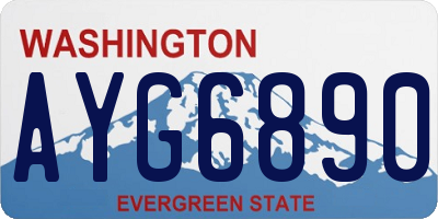 WA license plate AYG6890