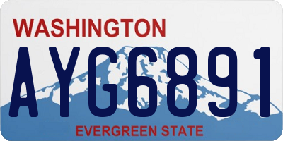 WA license plate AYG6891
