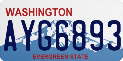 WA license plate AYG6893