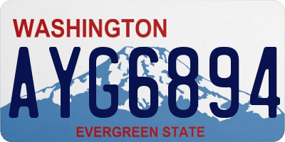 WA license plate AYG6894