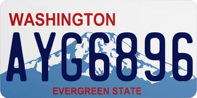 WA license plate AYG6896