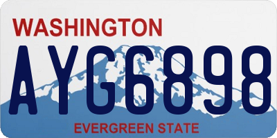 WA license plate AYG6898