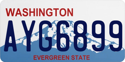 WA license plate AYG6899