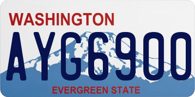 WA license plate AYG6900