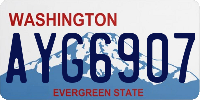 WA license plate AYG6907