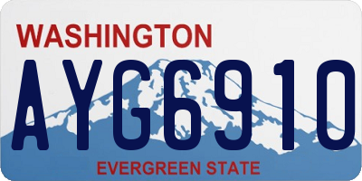 WA license plate AYG6910