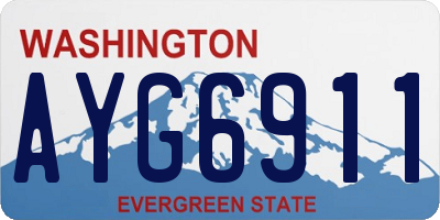 WA license plate AYG6911