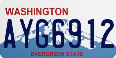 WA license plate AYG6912