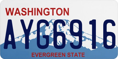 WA license plate AYG6916
