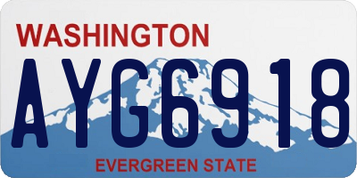 WA license plate AYG6918