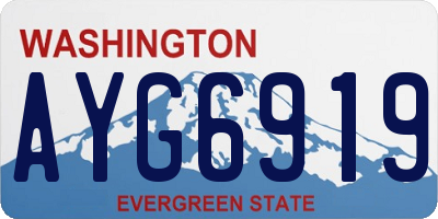 WA license plate AYG6919