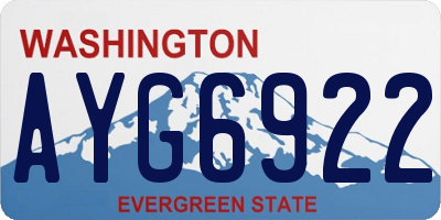 WA license plate AYG6922