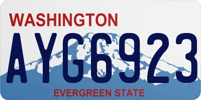 WA license plate AYG6923