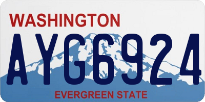 WA license plate AYG6924