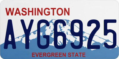 WA license plate AYG6925