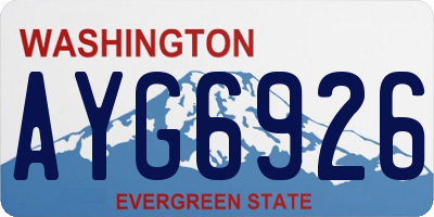 WA license plate AYG6926