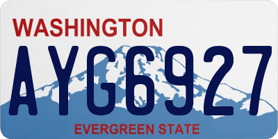 WA license plate AYG6927