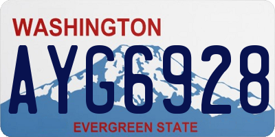 WA license plate AYG6928