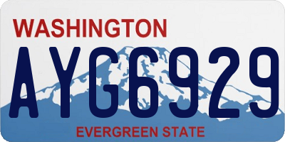 WA license plate AYG6929