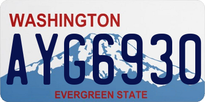 WA license plate AYG6930